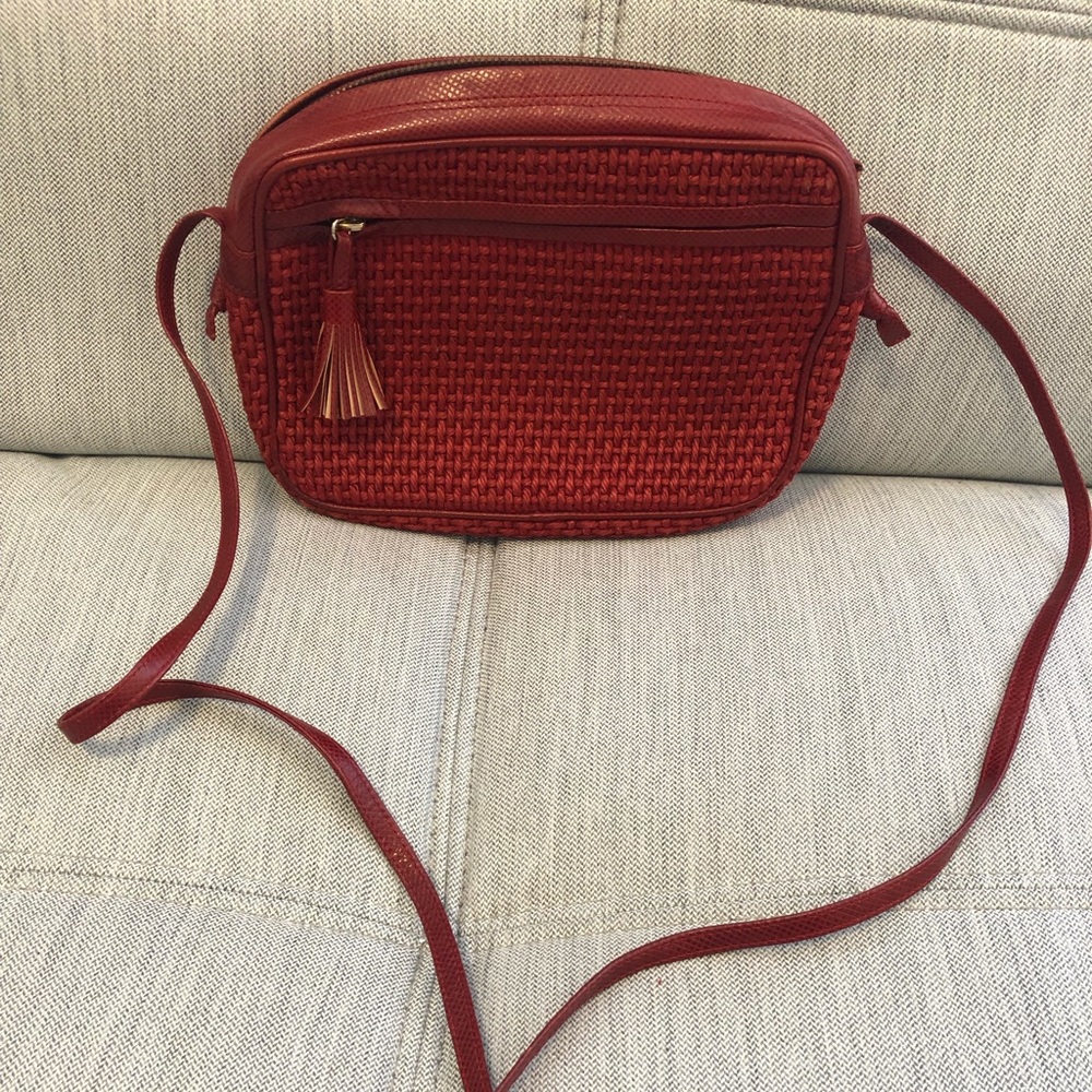 Bottega Veneta red crossbody bag